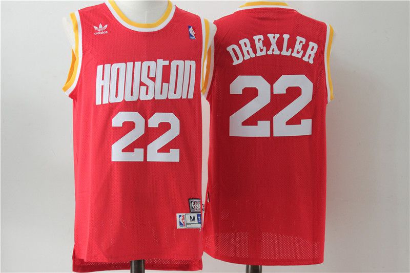 Men Houston Rockets #22 Drexler Red Throwback NBA Jersey->toronto raptors->NBA Jersey